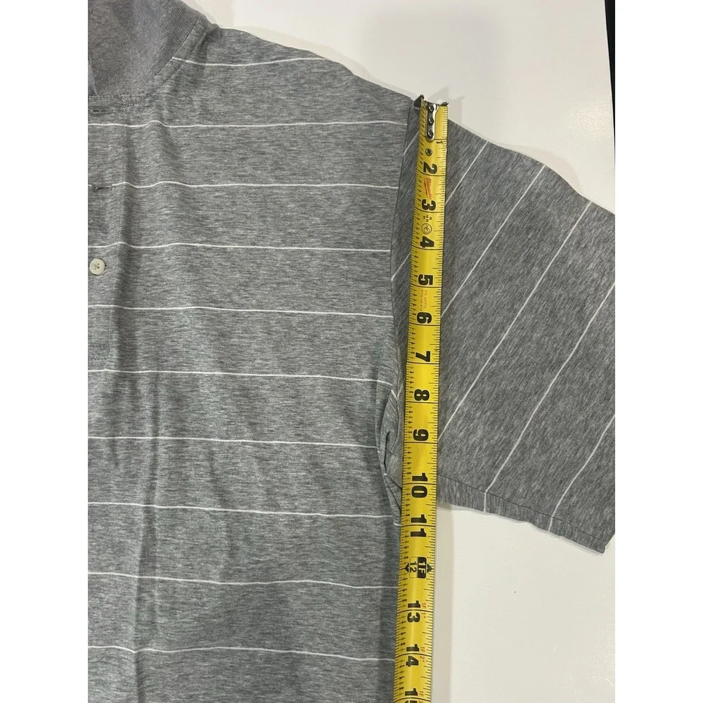Polo Golf Ralph Lauren Shirt Grey/striped Pima Cotton Size Medium (108)